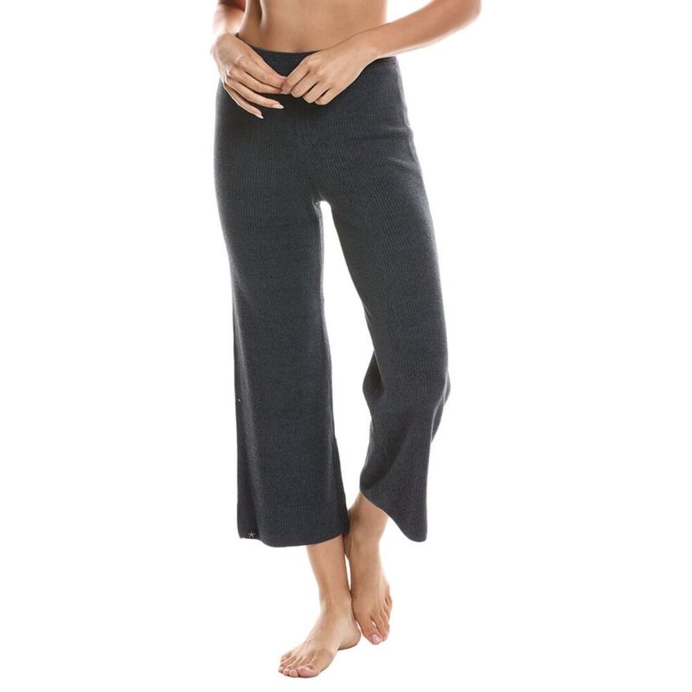 Barefoot Dreams Womens Cozychic Ultra Lite Ribbed Slit Crop Pant, Blue